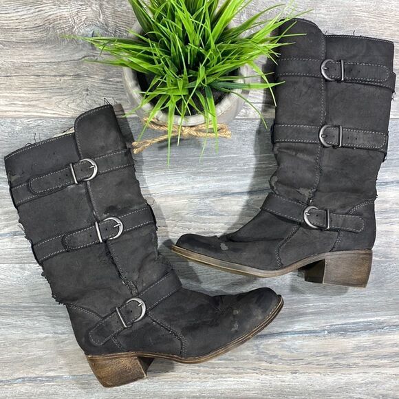 Candies Distressed Boots - Picture 2 of 7